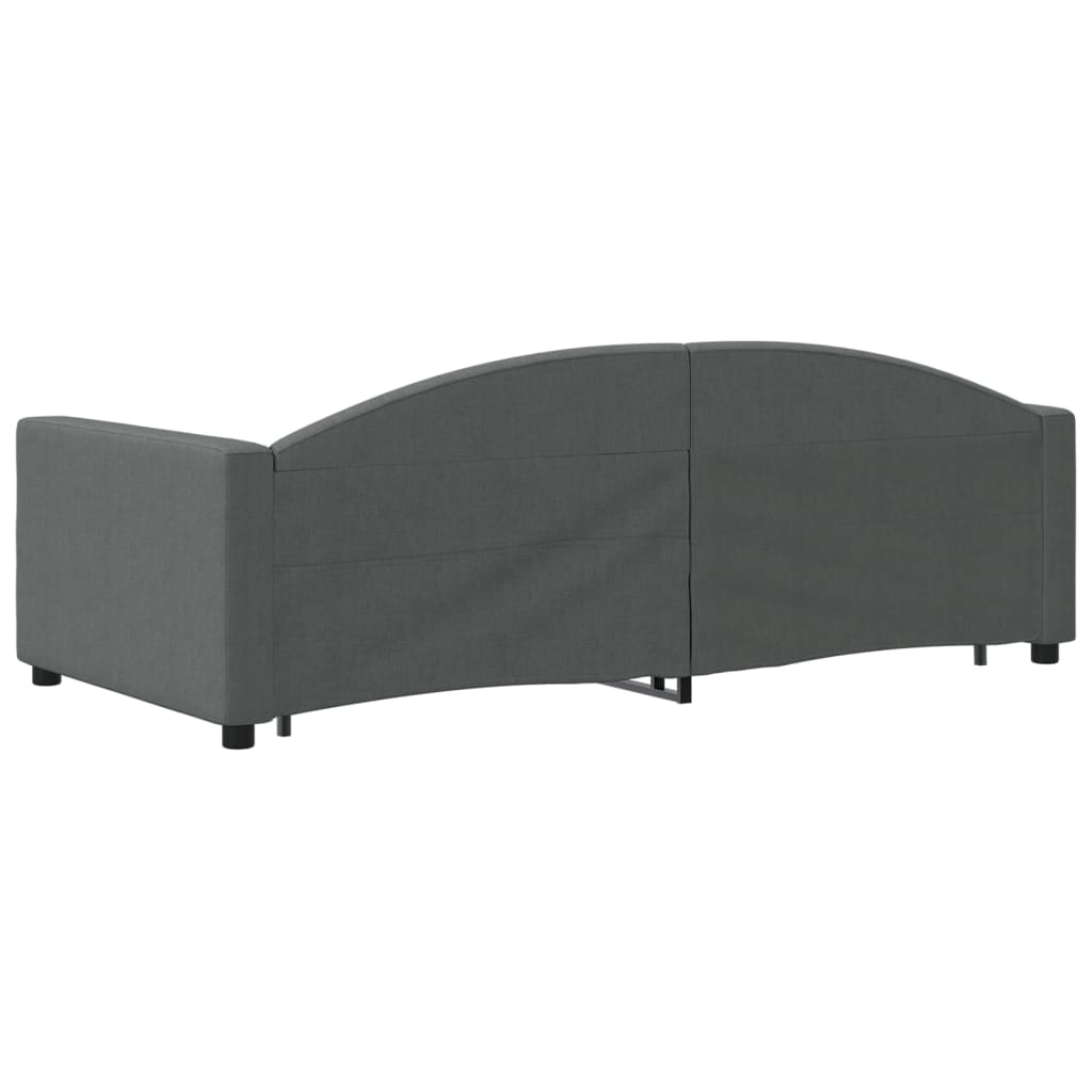 vidaXL Pat de zi cu extensie și sertare, gri închis, 90x190cm, textil vidaXL Pat de zi cu extensie și sertare, gri închis, 90x190cm, textil
