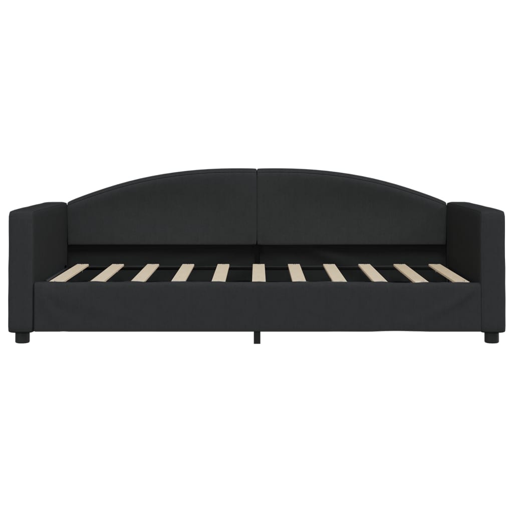 vidaXL Pat de zi cu extensie și sertare, negru, 90x190cm, textil vidaXL Pat de zi cu extensie și sertare, negru, 90x190cm, textil
