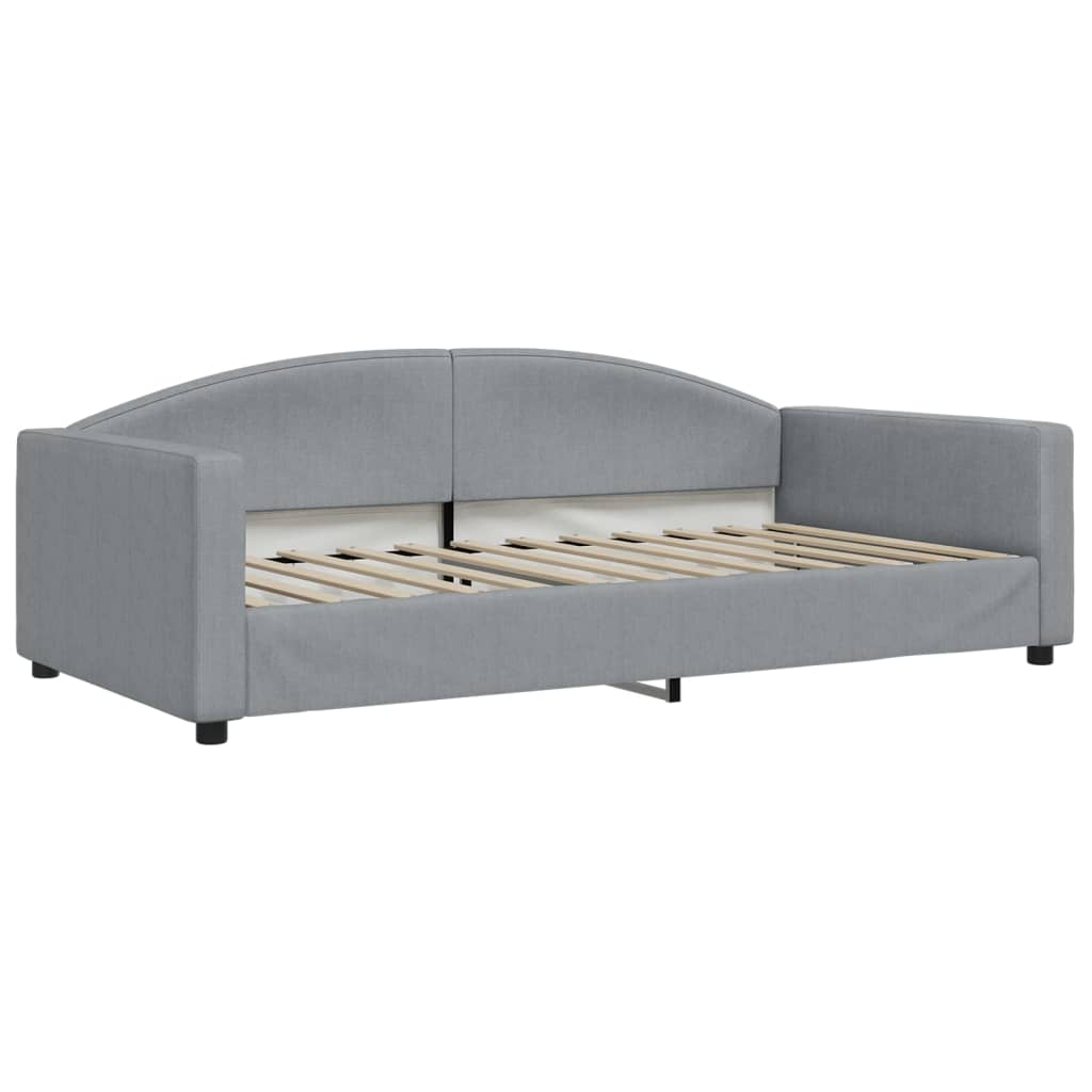 vidaXL Pat de zi cu extensie și sertare, gri deschis 100x200 cm textil vidaXL Pat de zi cu extensie și sertare, gri deschis 100x200 cm textil