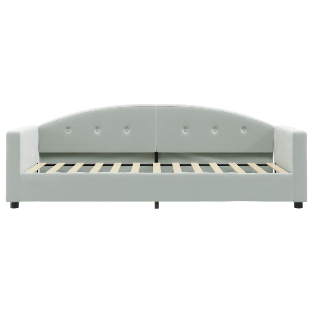 vidaXL Pat de zi cu saltea, gri deschis, 80x200 cm, catifea vidaXL Pat de zi cu saltea, gri deschis, 80x200 cm, catifea