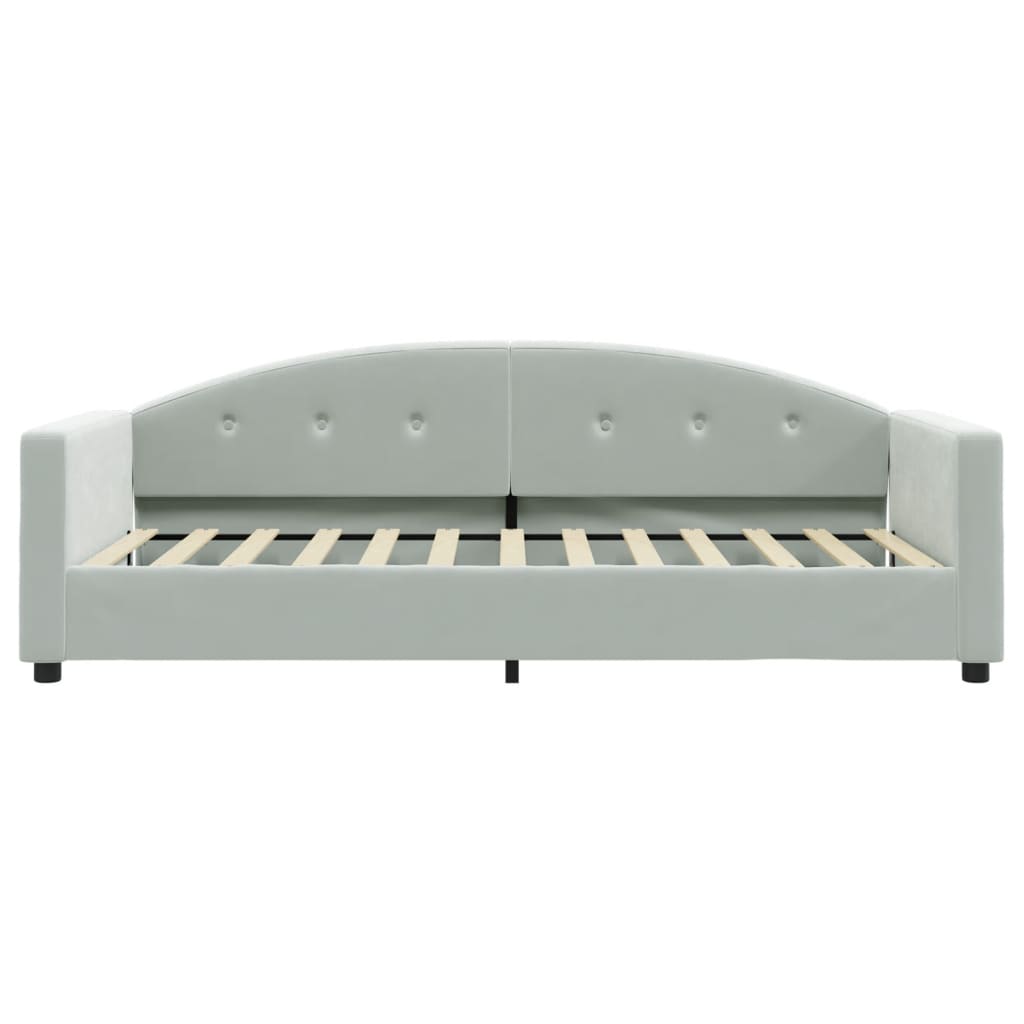 vidaXL Pat de zi cu saltea, gri deschis, 90x200 cm, catifea