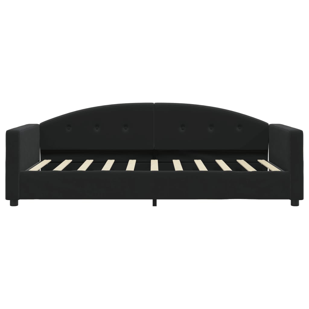 vidaXL Pat de zi cu saltea, negru, 90x190 cm, catifea