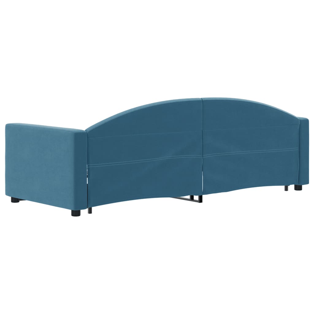 vidaXL Pat de zi cu extensie, albastru, 80x200 cm, catifea