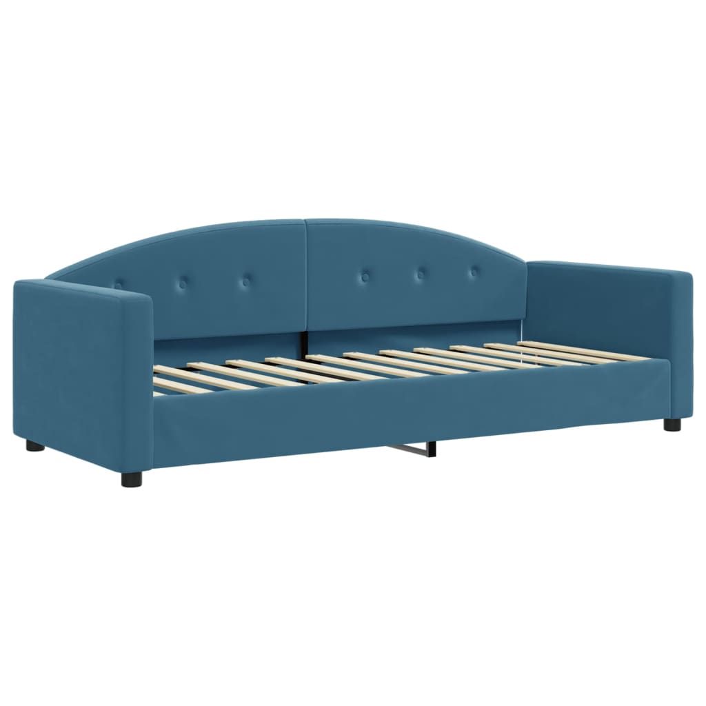 vidaXL Pat de zi cu extensie, albastru, 80x200 cm, catifea
