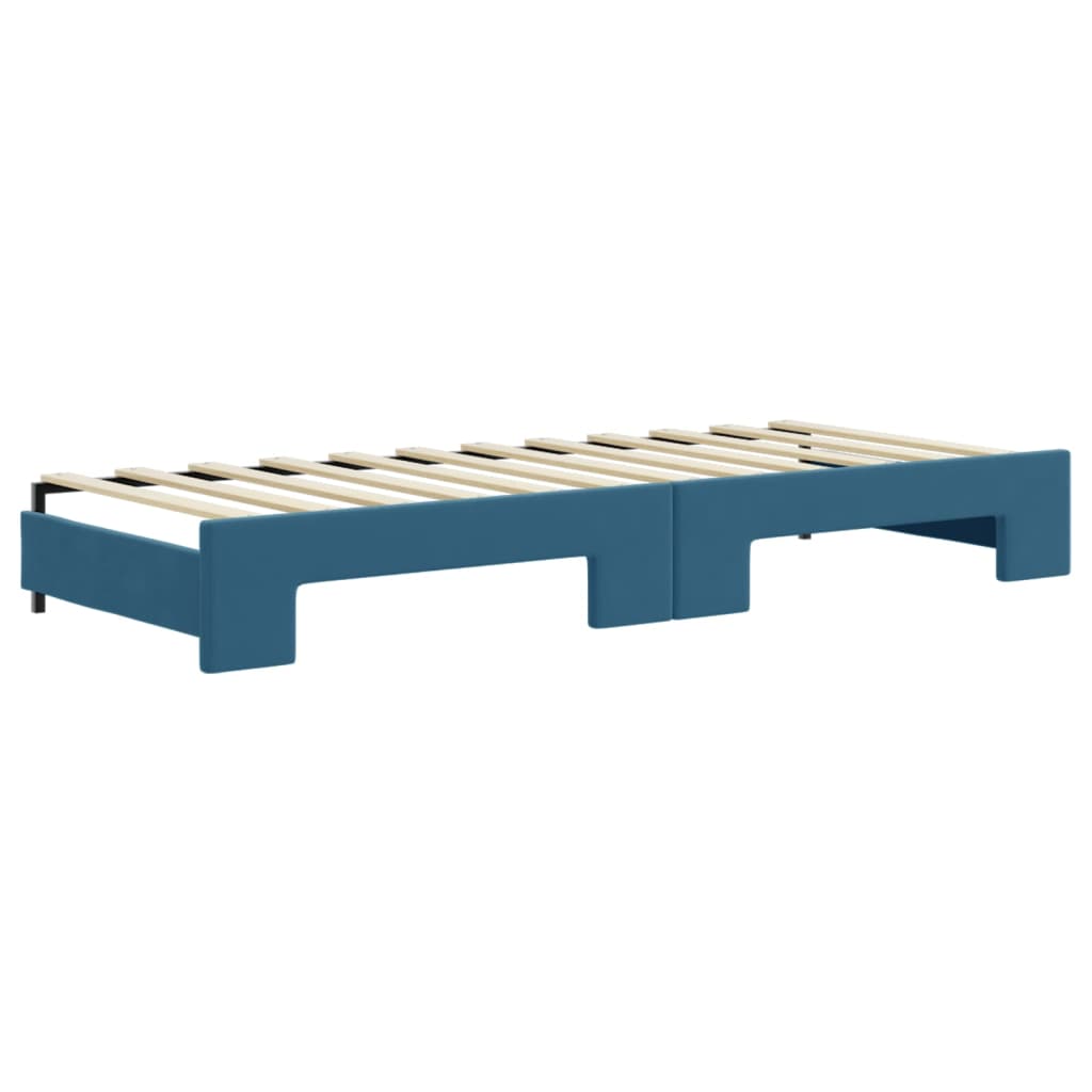 vidaXL Pat de zi cu extensie, albastru, 80x200 cm, catifea