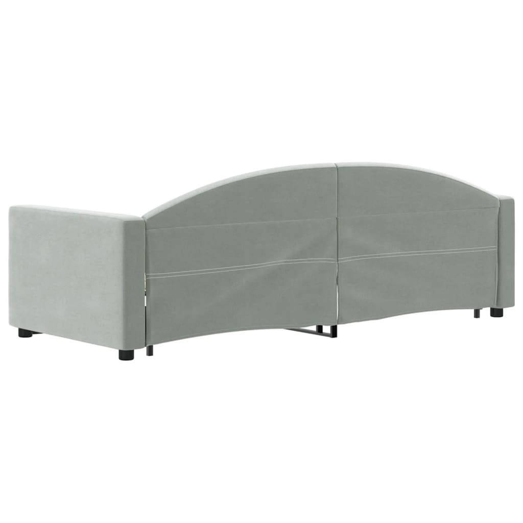 vidaXL Pat de zi cu extensie, gri deschis, 80x200 cm, catifea vidaXL Pat de zi cu extensie, gri deschis, 80x200 cm, catifea