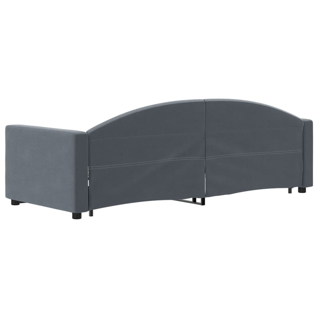 vidaXL Pat de zi cu extensie, gri închis, 80x200 cm, catifea vidaXL Pat de zi cu extensie, gri închis, 80x200 cm, catifea