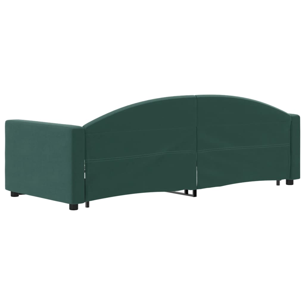 vidaXL Pat de zi cu extensie, verde închis, 80x200 cm, catifea