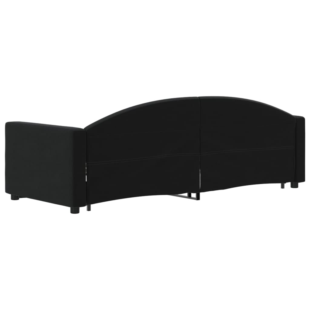 vidaXL Pat de zi cu extensie, negru, 80x200 cm, catifea