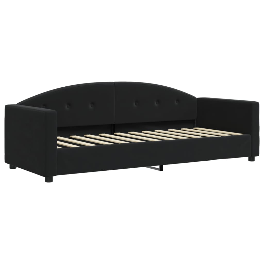 vidaXL Pat de zi cu extensie, negru, 80x200 cm, catifea