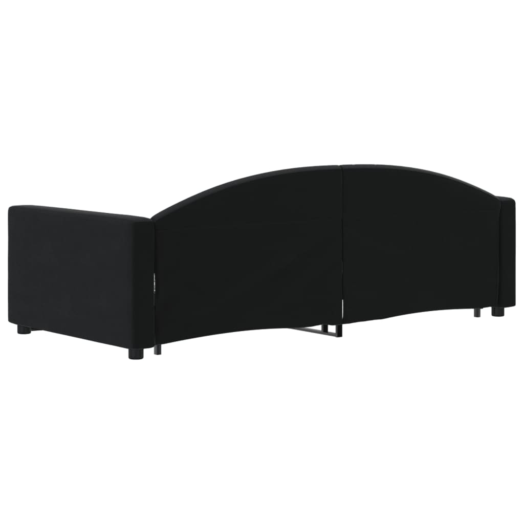 vidaXL Pat de zi cu extensie, negru, 90x200 cm, catifea vidaXL Pat de zi cu extensie, negru, 90x200 cm, catifea