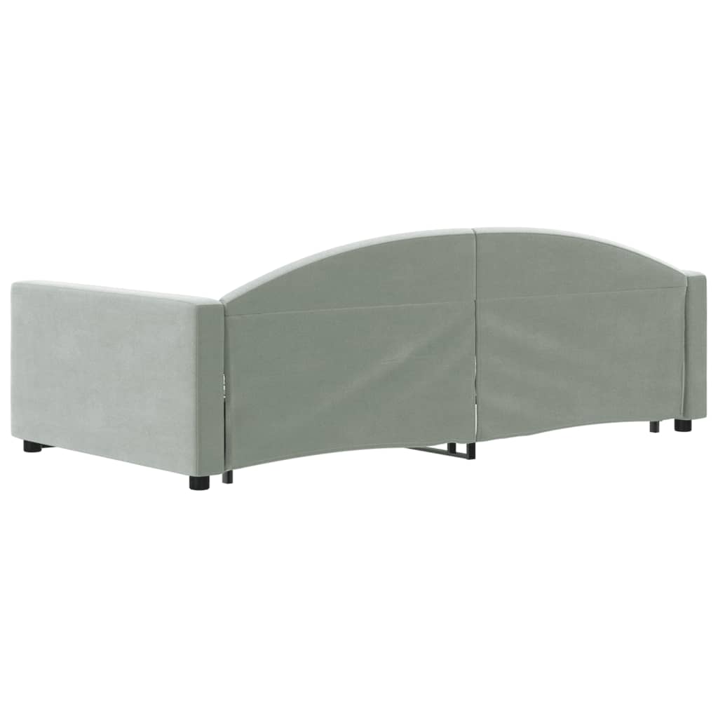 vidaXL Pat de zi cu extensie, gri deschis, 100x200 cm, catifea vidaXL Pat de zi cu extensie, gri deschis, 100x200 cm, catifea