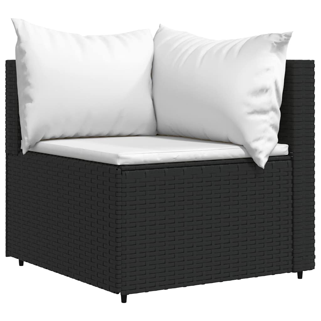 vidaXL Set mobilier relaxare grădină 4 piese cu perne poliratan negru