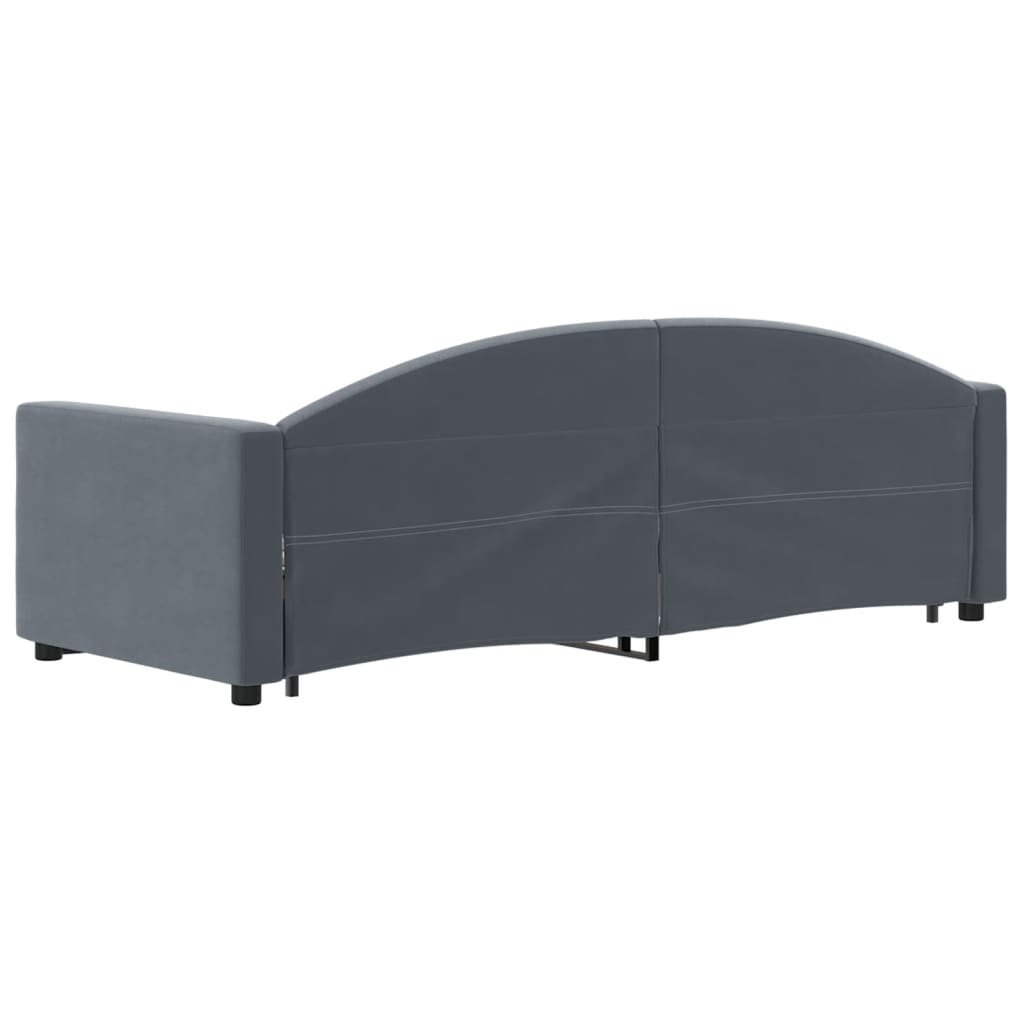 vidaXL Pat de zi cu extensie și sertare gri închis 80x200 cm catifea vidaXL Pat de zi cu extensie și sertare gri închis 80x200 cm catifea