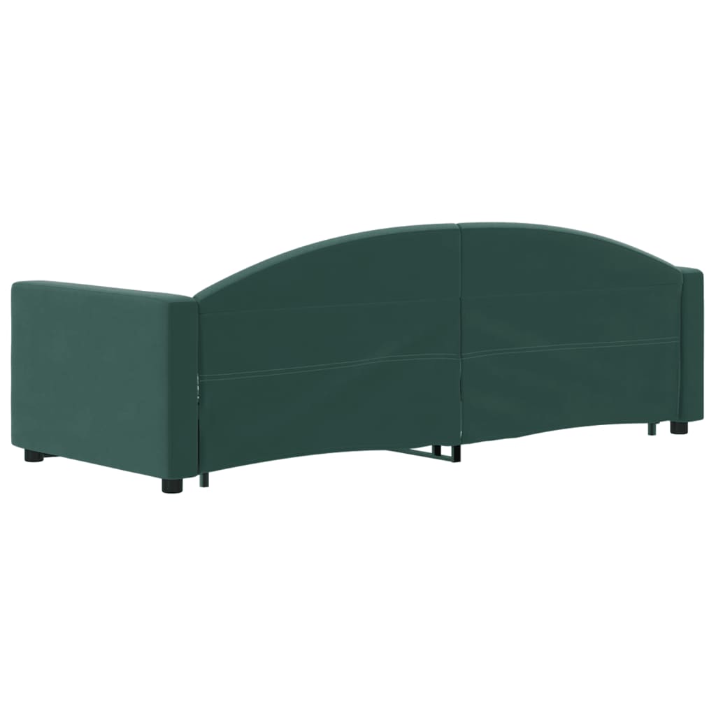 vidaXL Pat de zi cu extensie și sertare verde închis 80x200 cm catifea vidaXL Pat de zi cu extensie și sertare verde închis 80x200 cm catifea