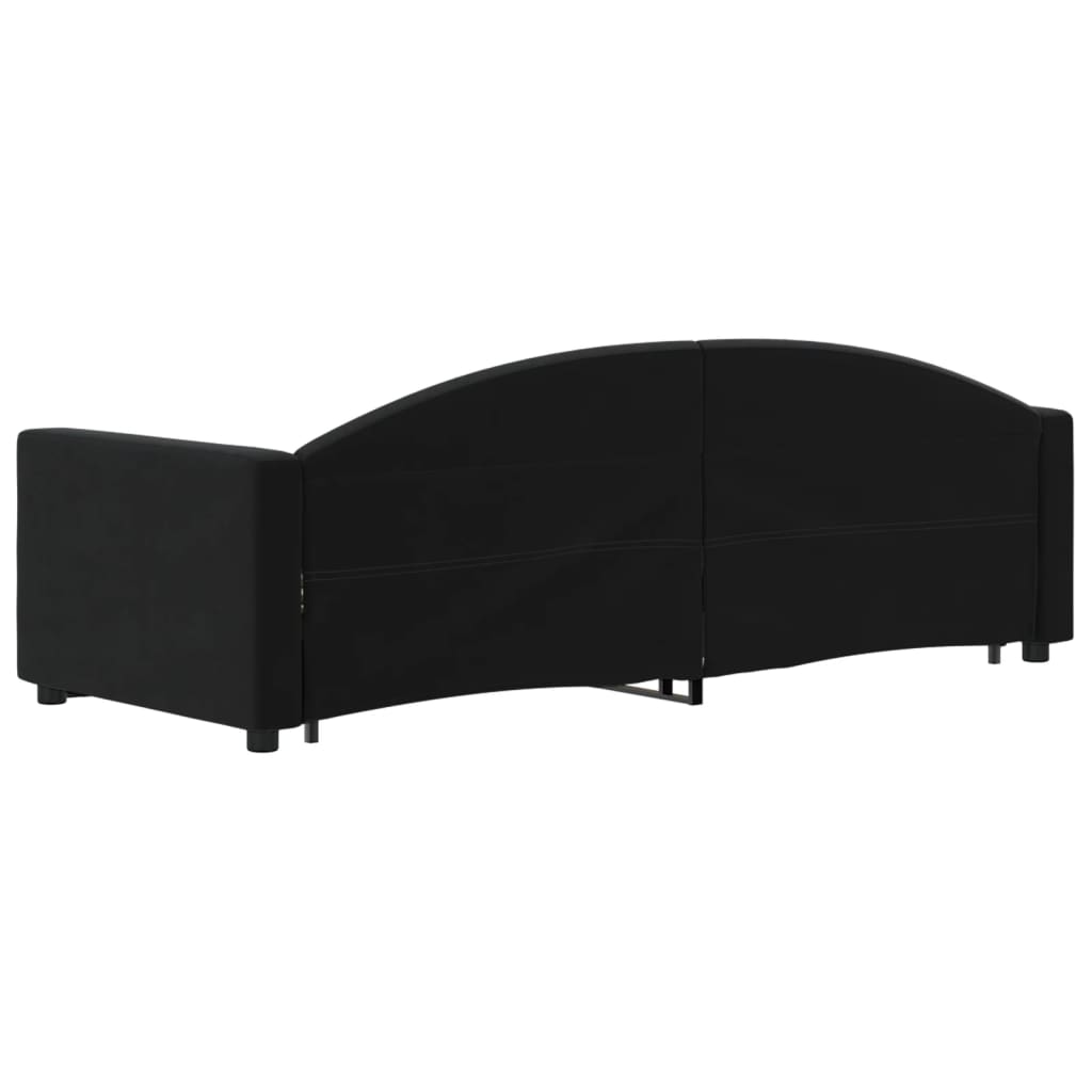 vidaXL Pat de zi cu extensie și sertare, negru, 80x200 cm, catifea vidaXL Pat de zi cu extensie și sertare, negru, 80x200 cm, catifea