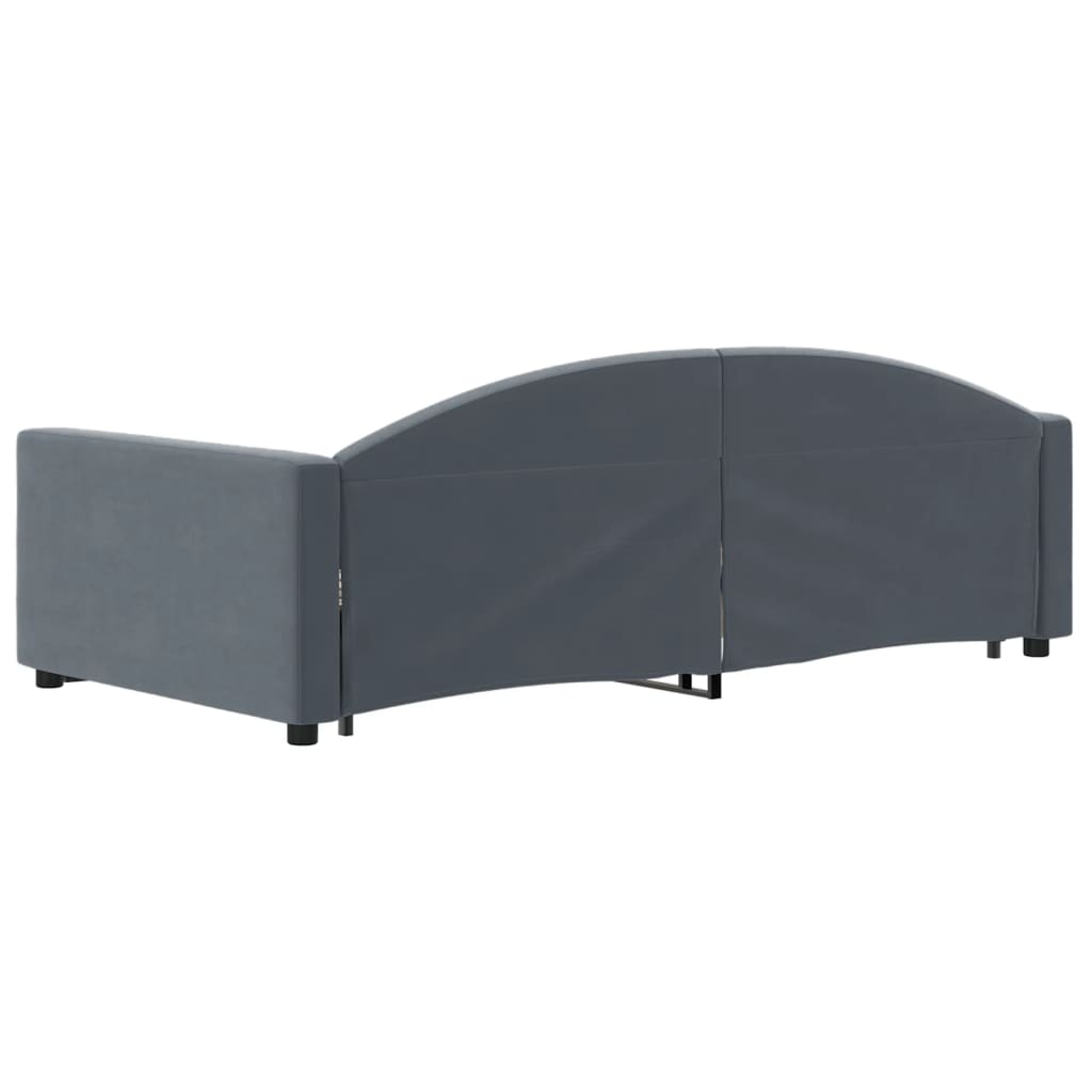 vidaXL Pat de zi cu extensie și sertare gri închis 90x200 cm catifea vidaXL Pat de zi cu extensie și sertare gri închis 90x200 cm catifea