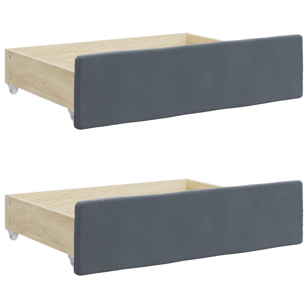vidaXL Pat de zi cu extensie și sertare gri închis 90x200 cm catifea vidaXL Pat de zi cu extensie și sertare gri închis 90x200 cm catifea