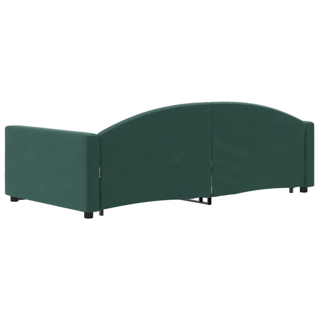 vidaXL Pat de zi cu extensie și sertare verde închis 90x200 cm catifea