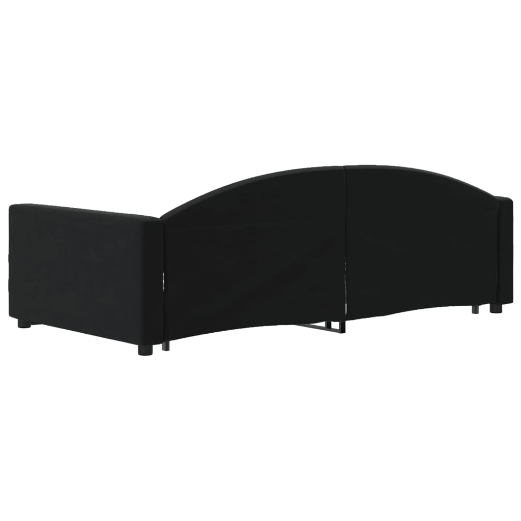 vidaXL Pat de zi cu extensie și sertare, negru, 100x200 cm, catifea vidaXL Pat de zi cu extensie și sertare, negru, 100x200 cm, catifea