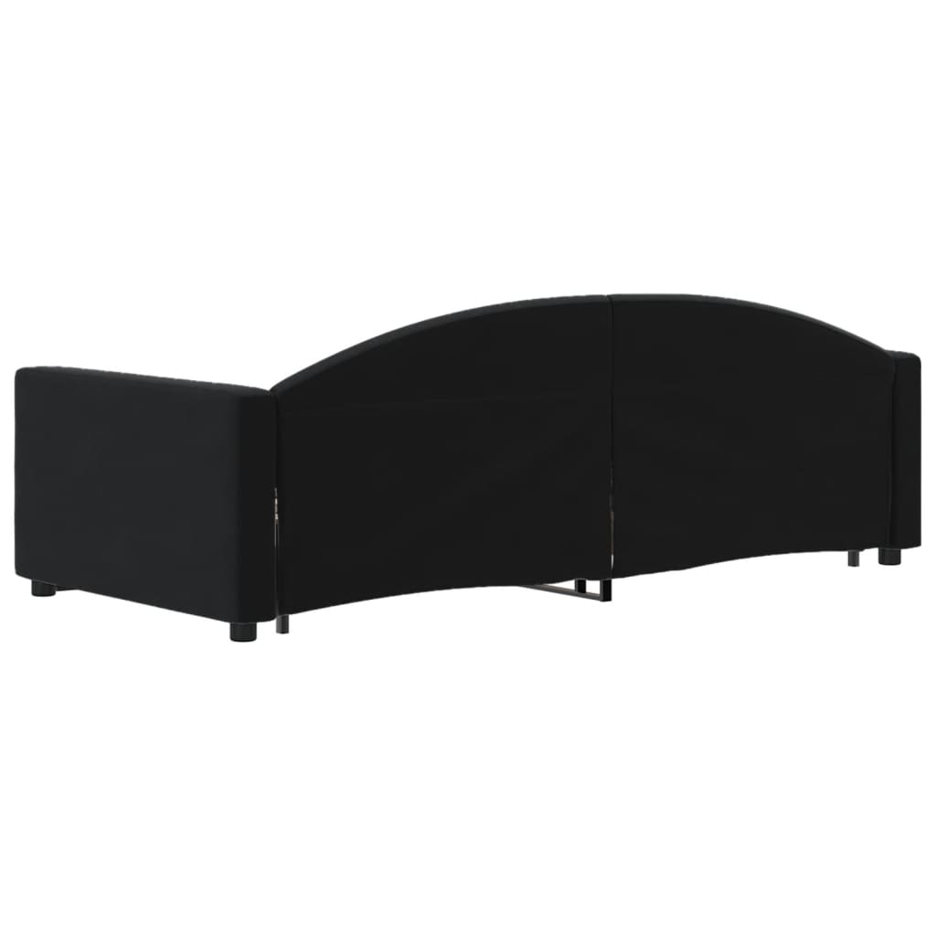 vidaXL Pat de zi cu extensie și sertare, negru, 90x190 cm, catifea vidaXL Pat de zi cu extensie și sertare, negru, 90x190 cm, catifea