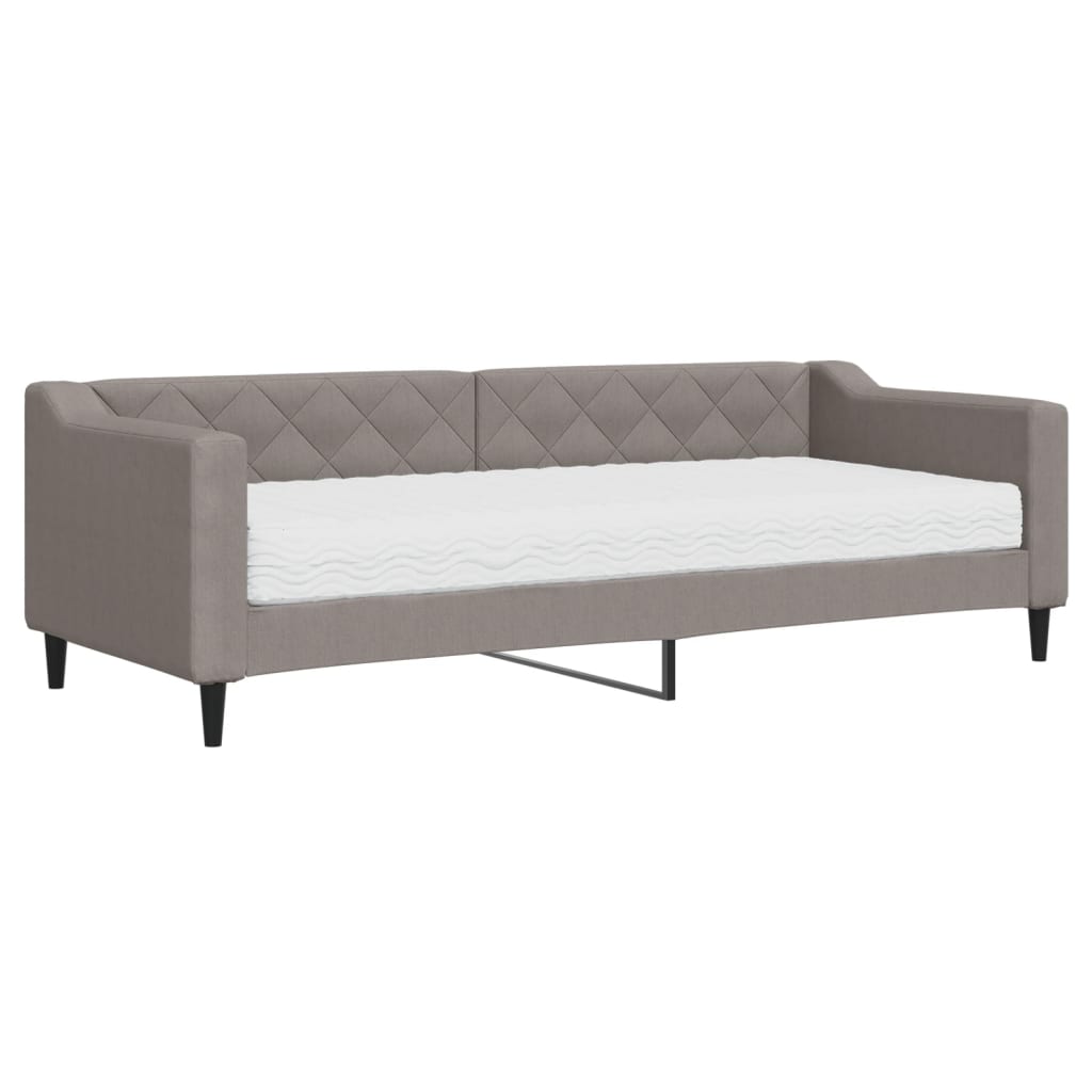 vidaXL Pat de zi cu saltea, gri taupe, 80x200 cm, textil
