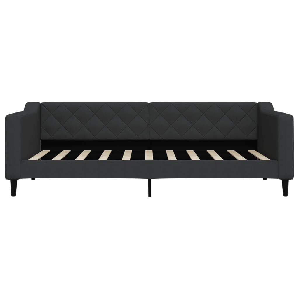 vidaXL Pat de zi cu saltea, negru, 90x190 cm, textil