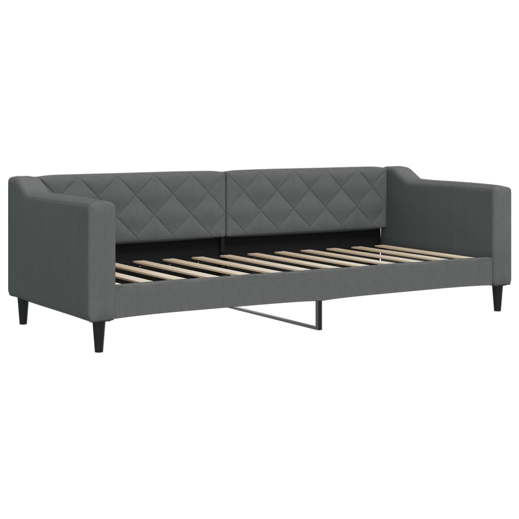 vidaXL Pat de zi cu extensie, gri închis, 80x200 cm, textil