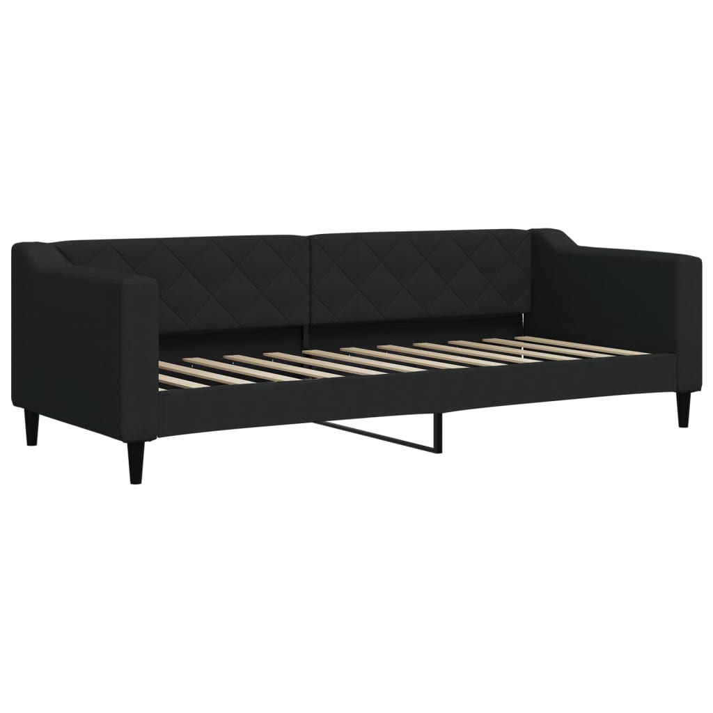 vidaXL Pat de zi cu extensie, negru, 80x200 cm, textil vidaXL Pat de zi cu extensie, negru, 80x200 cm, textil