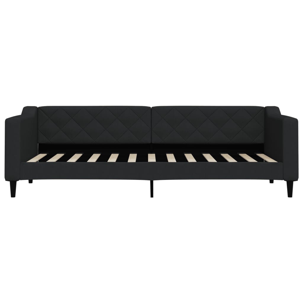 vidaXL Pat de zi cu extensie, negru, 80x200 cm, textil vidaXL Pat de zi cu extensie, negru, 80x200 cm, textil