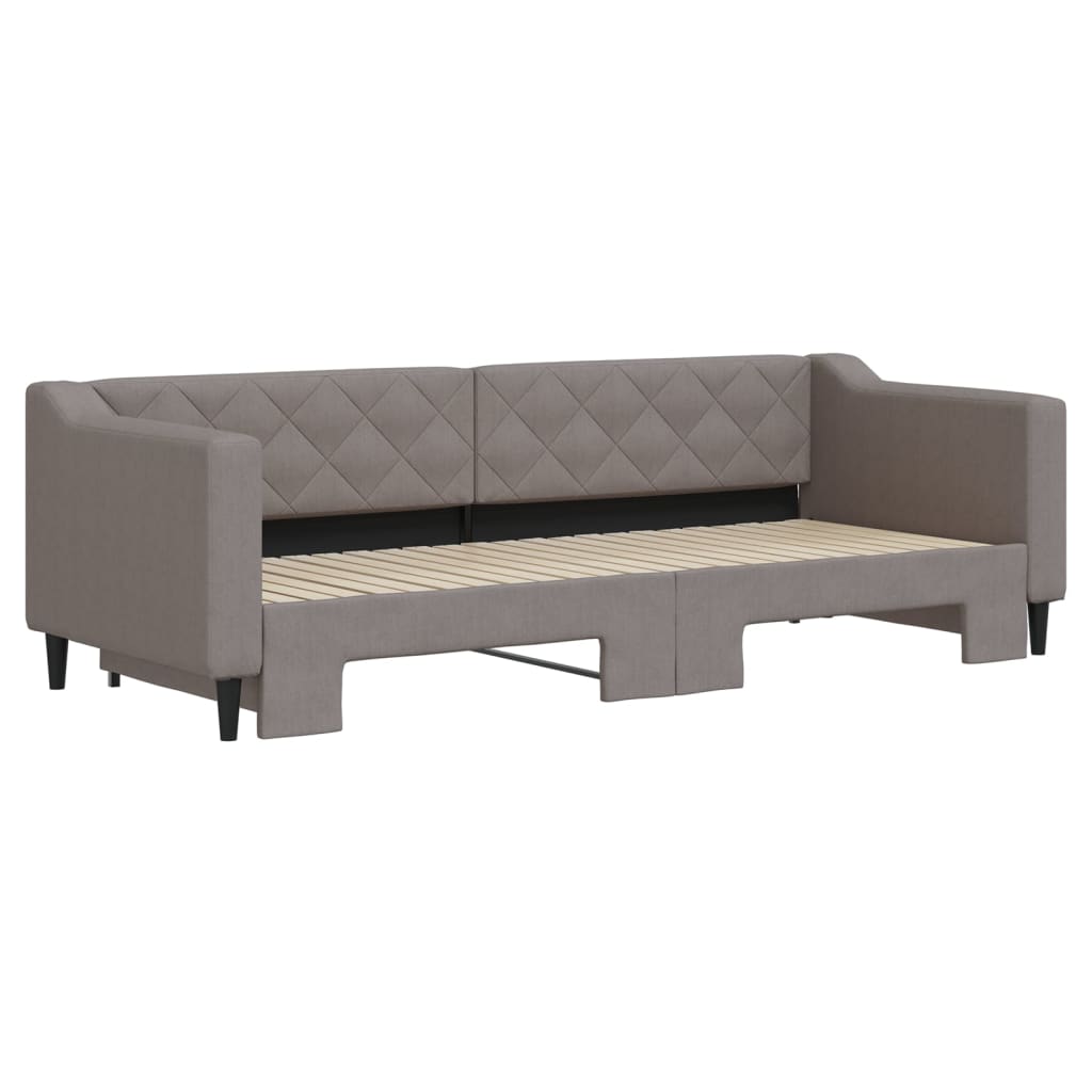 vidaXL Pat de zi cu extensie, gri taupe, 80x200 cm, textil