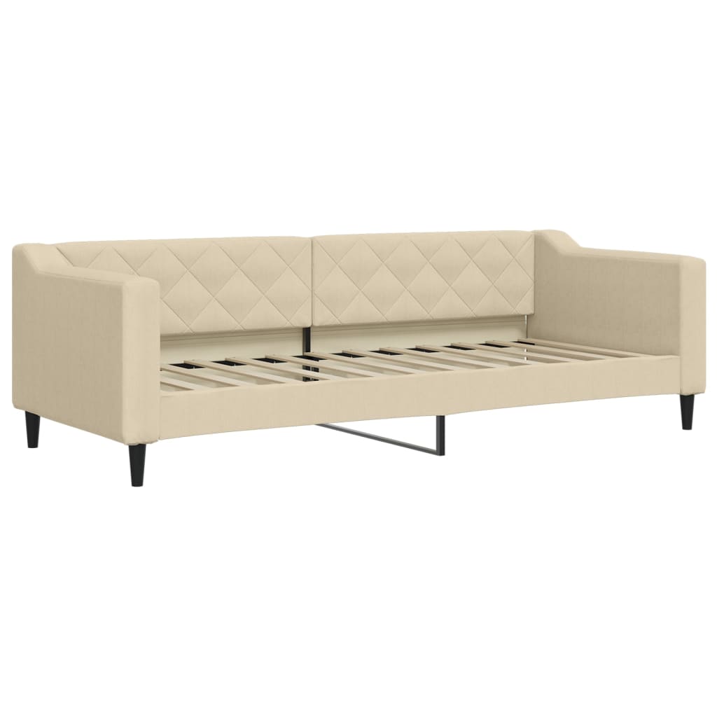 vidaXL Pat de zi cu extensie, crem, 80x200 cm, textil