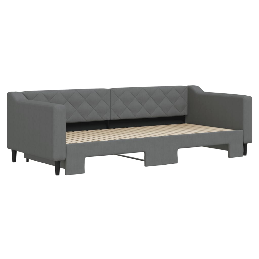 vidaXL Pat de zi cu extensie, gri închis, 90x200 cm, textil vidaXL Pat de zi cu extensie, gri închis, 90x200 cm, textil