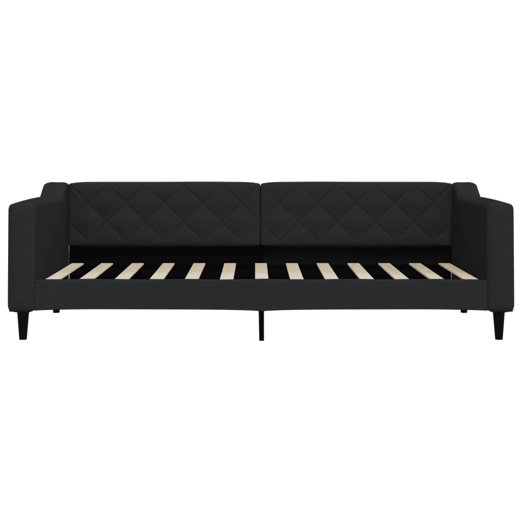 vidaXL Pat de zi cu extensie, negru, 90x200 cm, textil