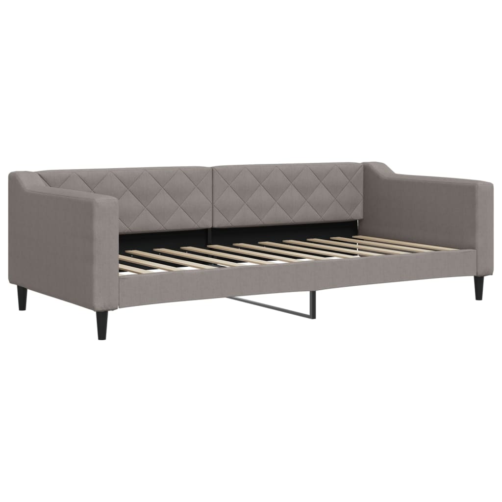 vidaXL Pat de zi cu extensie, gri taupe, 90x200 cm, textil