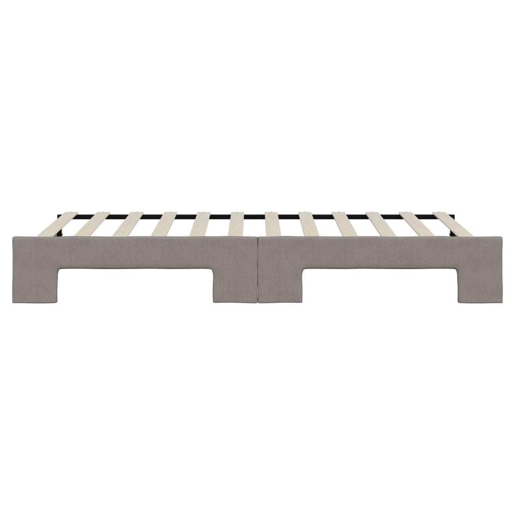 vidaXL Pat de zi cu extensie, gri taupe, 90x200 cm, textil