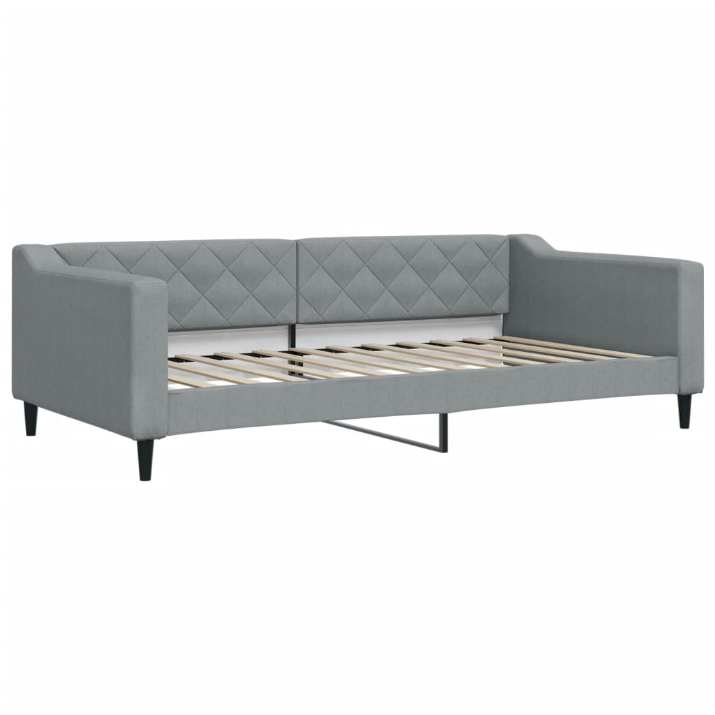 vidaXL Pat de zi cu extensie, gri deschis, 100x200 cm, textil vidaXL Pat de zi cu extensie, gri deschis, 100x200 cm, textil