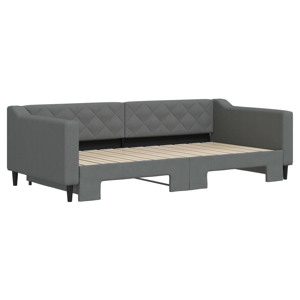 vidaXL Pat de zi cu extensie, gri închis, 100x200 cm, textil vidaXL Pat de zi cu extensie, gri închis, 100x200 cm, textil