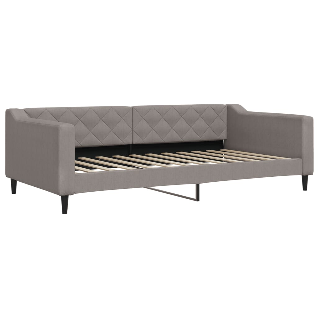 vidaXL Pat de zi cu extensie, gri taupe, 100x200 cm, textil vidaXL Pat de zi cu extensie, gri taupe, 100x200 cm, textil
