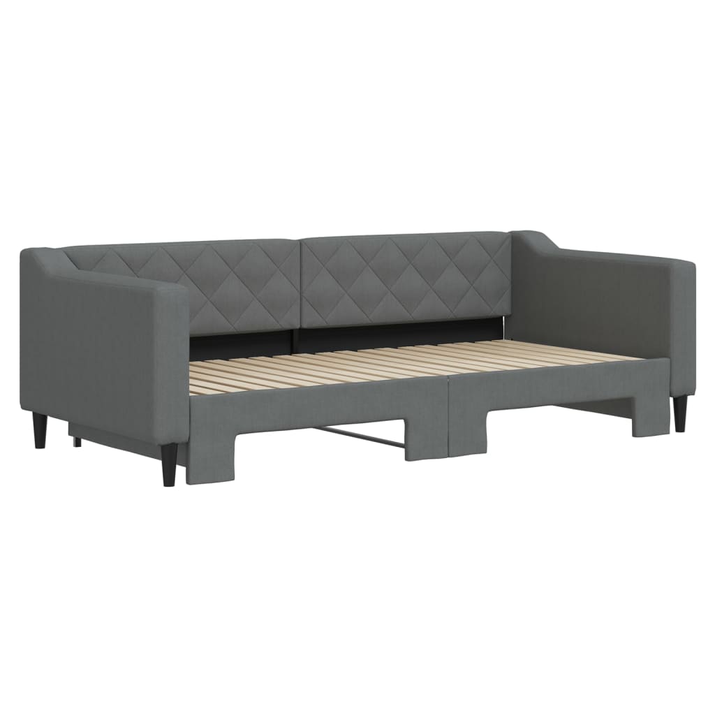 vidaXL Pat de zi cu extensie, gri închis, 90x190 cm, textil vidaXL Pat de zi cu extensie, gri închis, 90x190 cm, textil