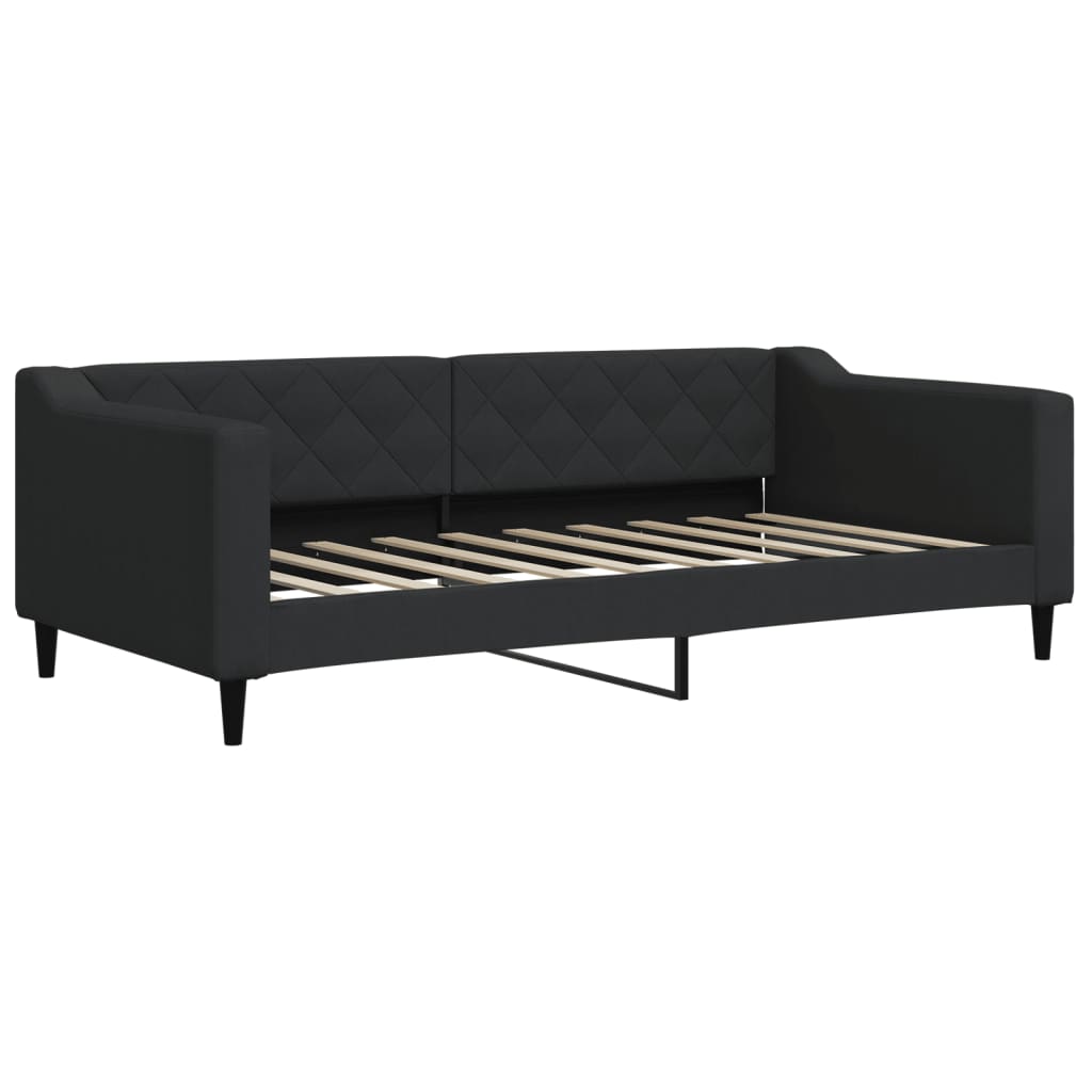 vidaXL Pat de zi cu extensie, negru, 90x190 cm, textil vidaXL Pat de zi cu extensie, negru, 90x190 cm, textil