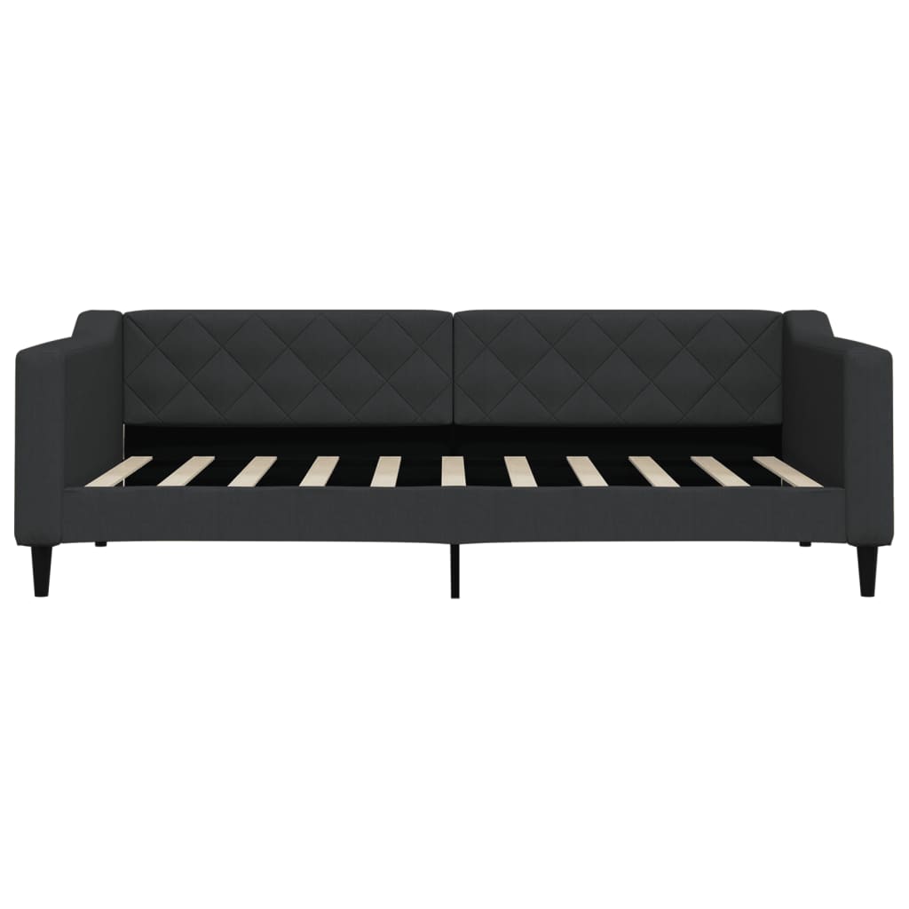 vidaXL Pat de zi cu extensie, negru, 90x190 cm, textil vidaXL Pat de zi cu extensie, negru, 90x190 cm, textil