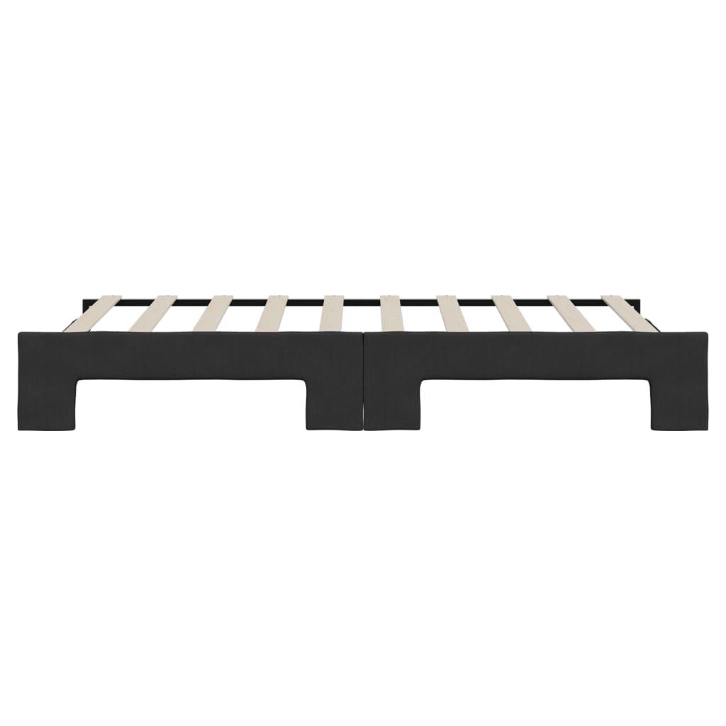 vidaXL Pat de zi cu extensie, negru, 90x190 cm, textil vidaXL Pat de zi cu extensie, negru, 90x190 cm, textil