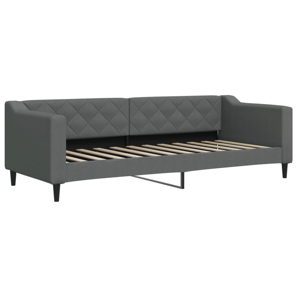 vidaXL Pat de zi cu extensie și sertare, gri închis, 80x200 cm textil
