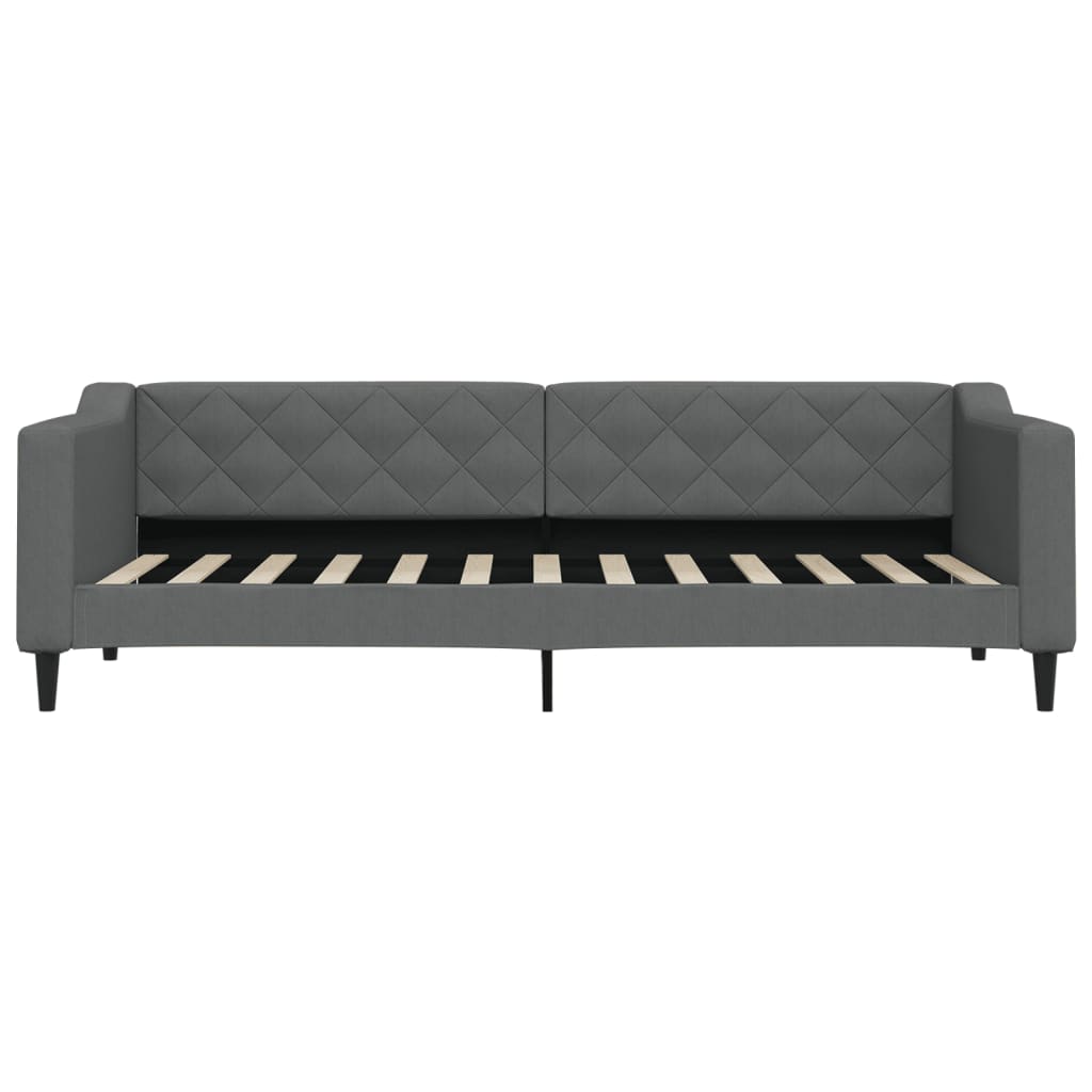 vidaXL Pat de zi cu extensie și sertare, gri închis, 80x200 cm textil