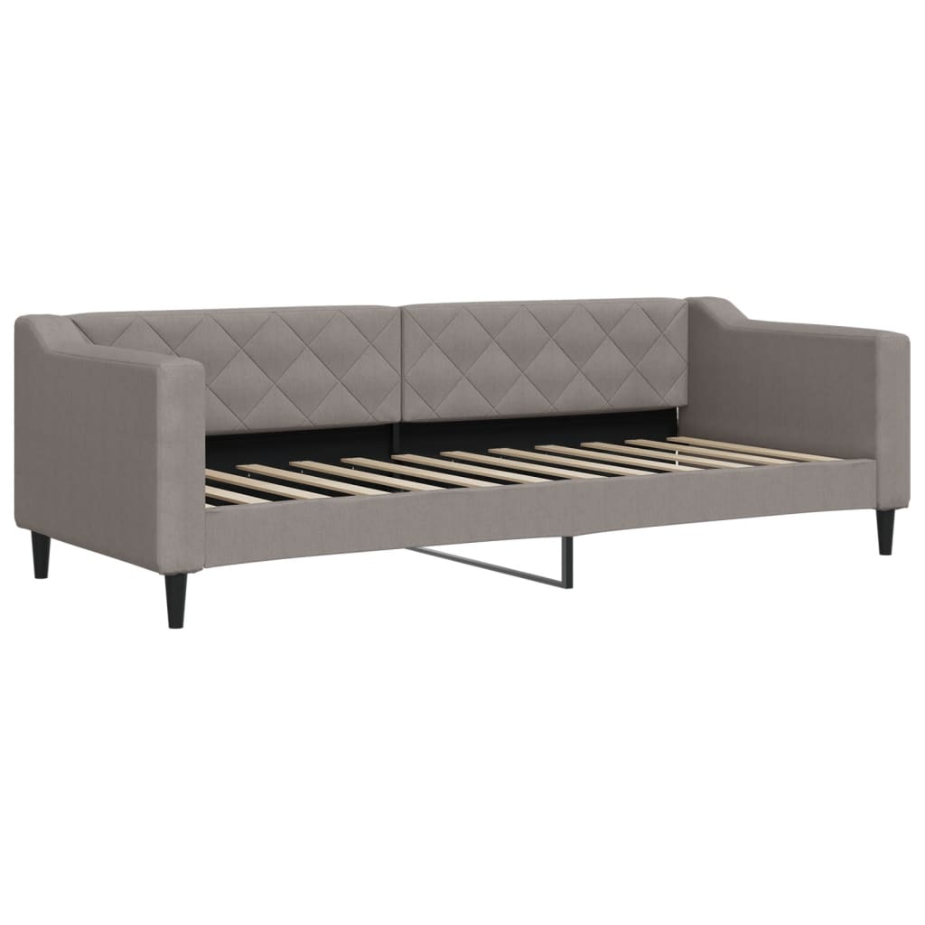 vidaXL Pat de zi cu extensie și sertare, gri taupe, 80x200 cm, textil