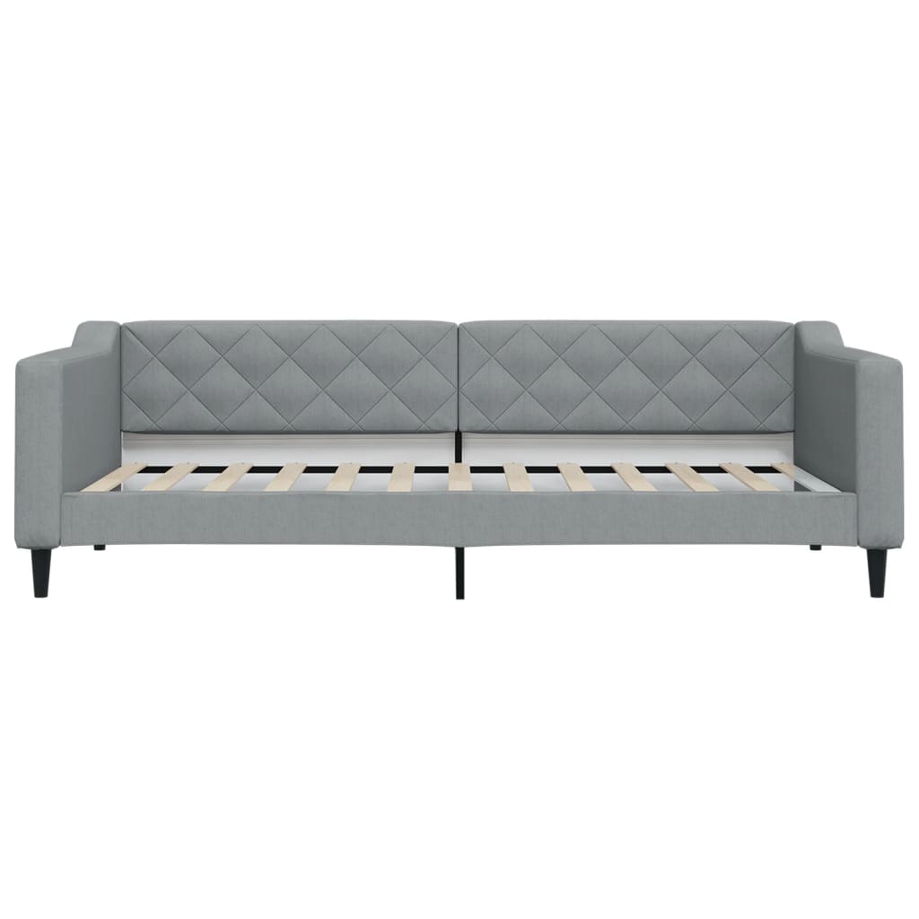vidaXL Pat de zi cu extensie și sertare, gri deschis, 90x200 cm textil