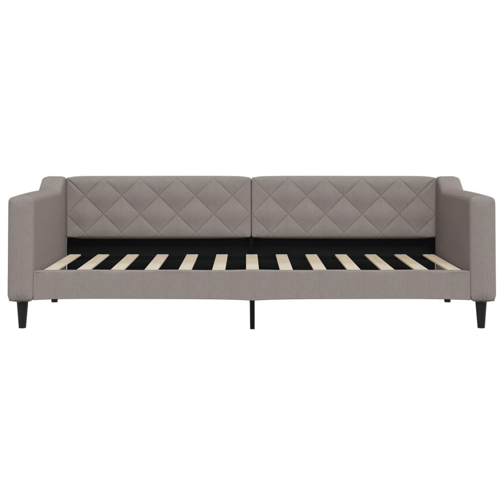 vidaXL Pat de zi cu extensie și sertare, gri taupe, 90x200 cm, textil