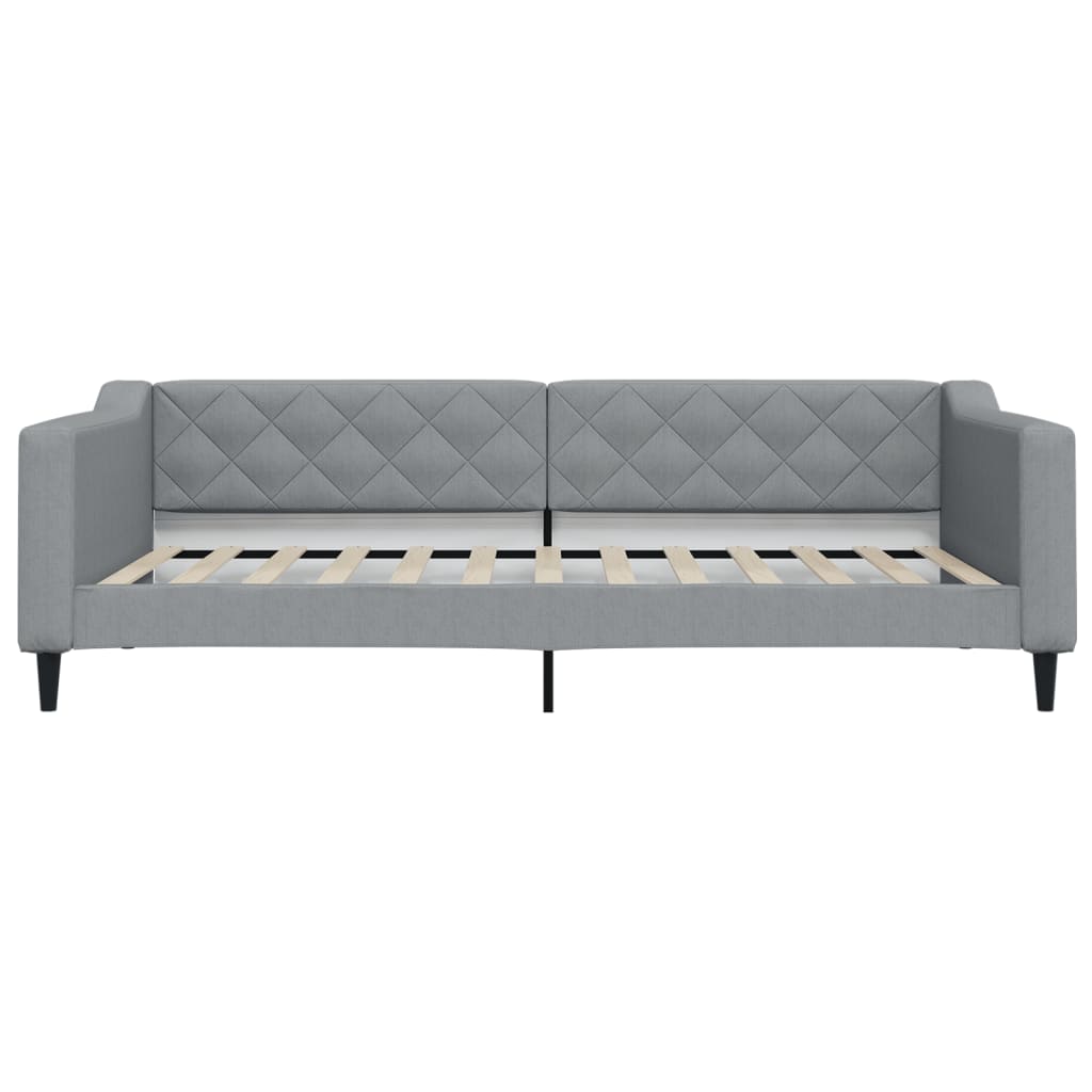 vidaXL Pat de zi cu extensie și sertare, gri deschis 100x200 cm textil