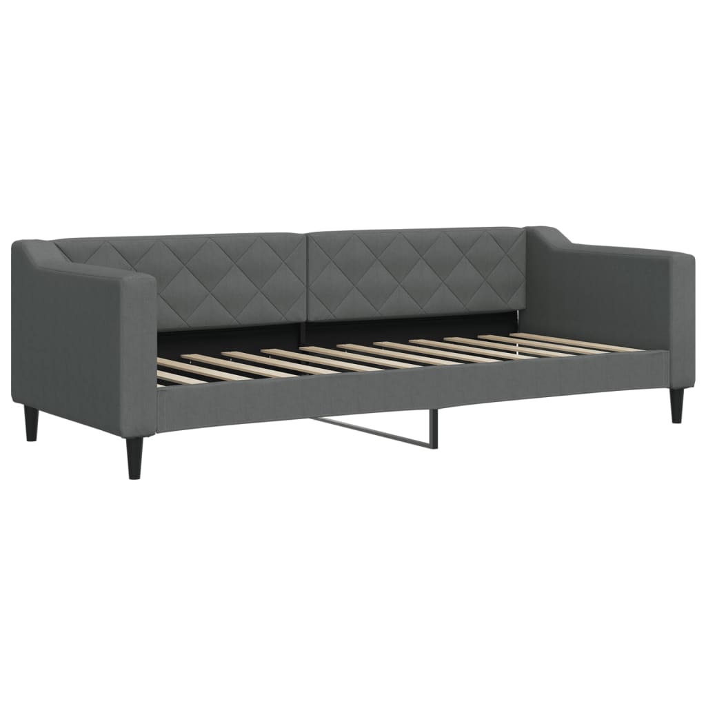 vidaXL Pat de zi cu extensie și sertare, gri închis, 80x200 cm textil